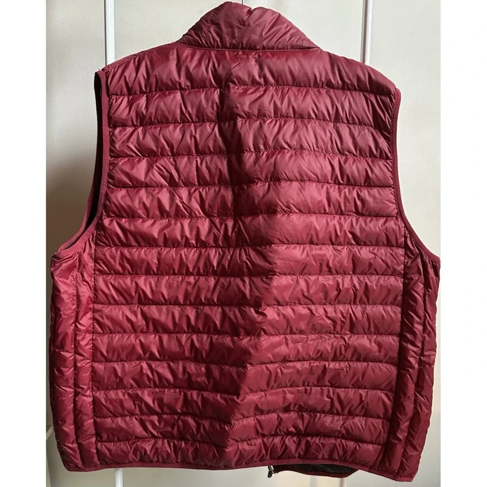 Saddlebred Down Puffer Vest Mens 2XL Burgundy‎ Lightweight Packable Pre-Owned